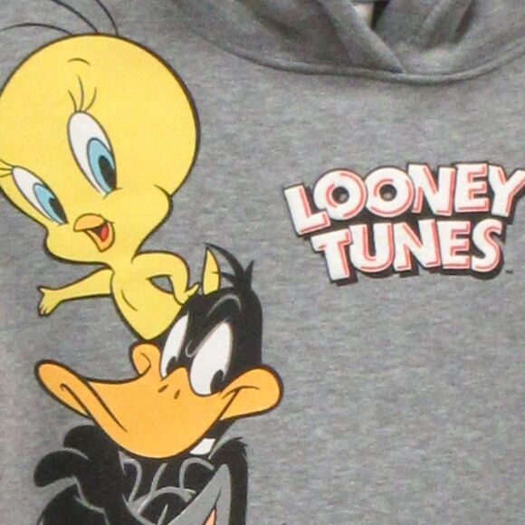 LOONEY TOONS Warner Bros Cropped Hoodie Sweatshirt Juniors S 3-5 Bugs Tweety NWT - Picture 3 of 12